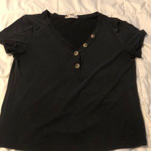 Dark blue flowy top. Size large